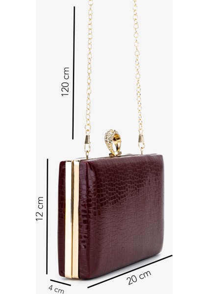 Kadın Vegan Bordo Abiye Çanta 1083 030 Bn Cnt SK25-26 Bordo Kroko fiyatları