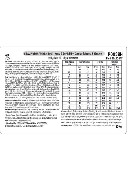 Holistik Kuzulu & Geyikli Tahılsız Yetişkin veya Kısırlaştırılmış Kedi Maması 10 Kg