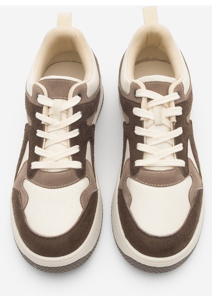Kadın Sneaker Yüksek Taban Spor Ayakkabı Aryan Kahve