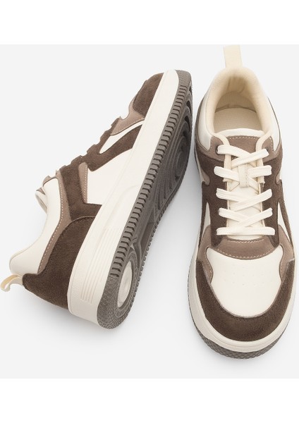 Kadın Sneaker Yüksek Taban Spor Ayakkabı Aryan Kahve