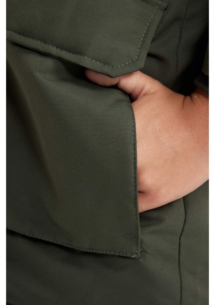 Erkek Çocuk Kapüşonlu Su İtici Pelüş Astar Uzun Mont Kaban A2259A823WN