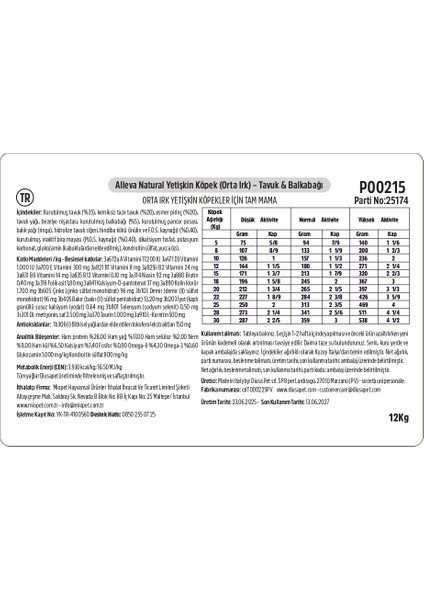 Natural Tavuklu & Balkabağı Düşük Tahıllı Orta Irk Yetişkin Köpek Maması 12 Kg indirimleri