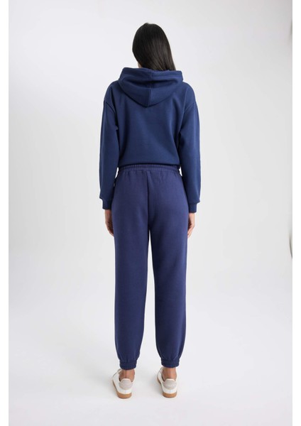 Kalın Jogger Eşofman Altı Beli Paçası Lastikli Bağcıklı Cepli