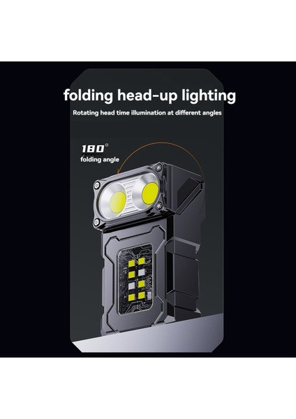 Cob Şarj Edilebilir Iş Işığı Mini Dış Mekan El Feneri Kamp Işığı Çalışma Işığı Işığı ve Sinyal Işığı (Yurt Dışından)