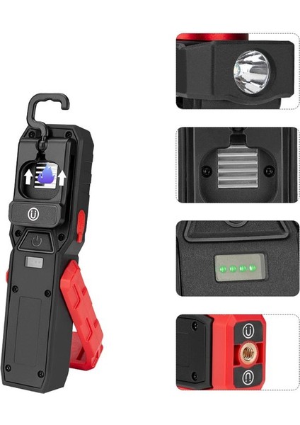 Güçlü Koçanı LED Iş Işığı USB Şarj Edilebilir Kamp Fenerleri Manyetik Iş Lambası Acil Durum Işık Uyarı Işığı (Yurt Dışından) indirimleri