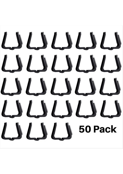 50 Paket Tatil Işık Klipleri Açık Kancalar Noel Dekorasyon Çatı Oluğu Çit Siyah Noel Askısı (Yurt Dışından) fırsatları