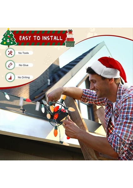 100 Paket Tatil Işık Klipleri Açık Kancalar Noel Dekorasyon Çatı Oluk Çit Için Noel Askısı Beyaz (Yurt Dışından) indirimleri