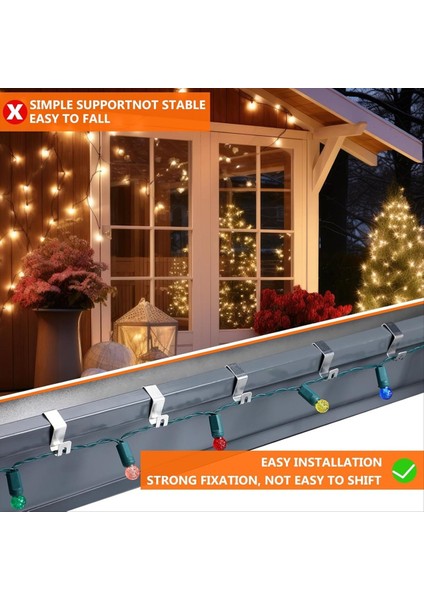 50 Pcs Hafif Oluk Kancaları Dış Işıklar Için Oluk Kancaları Noel Işık Klipsleri Hava Durum Geçirmez Oluk Askı (Yurt Dışından) modelleri