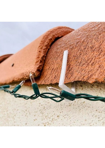 200PCS Noel Işık Klipler Oluk Işık Klipler Fasya Panoları Kil Karo Çatı Için Askı Noel Dekorasyon Çatı Oluğu (Yurt Dışından) modelleri