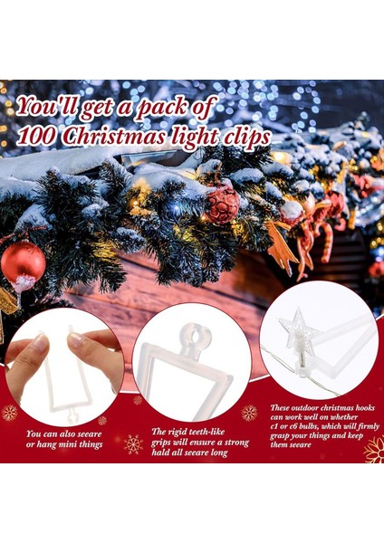 200PCS Noel Işık Klipler Oluk Işık Klipler Fasya Panoları Kil Karo Çatı Için Askı Noel Dekorasyon Çatı Oluğu (Yurt Dışından) indirimleri