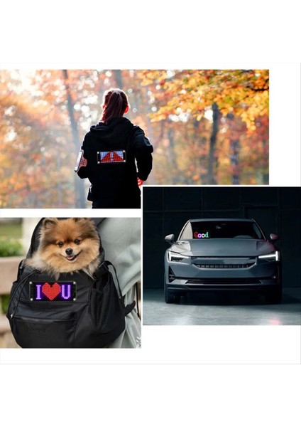 Deri Kasa Stili LED Araba Işareti Esnek Küçük Ekran LED Ifade Ekranı Pil Taşınabilir Ekran (Yurt Dışından) fırsatları