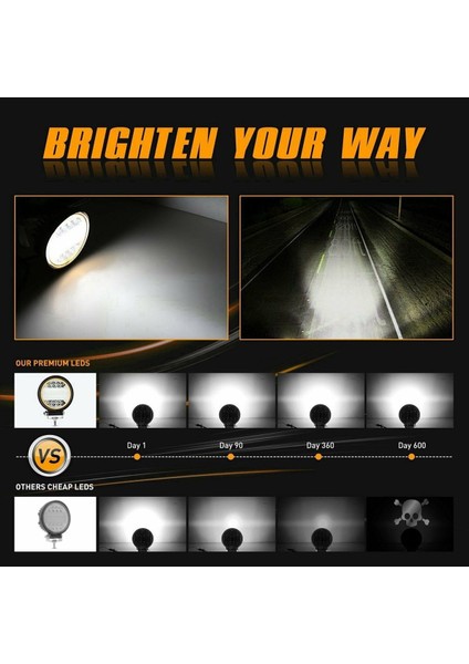 10X 4 Inç LED Iş Işık Kombinasyon Spotu Taşkın Yoldan Çıkarken Kehribar Sis Lambası (Yurt Dışından) fiyatları