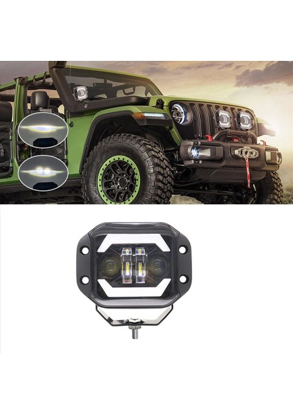 2pcs 5 Inç Araba LED Iş Işıkları Melek Gözler Kare Spotlar Ön Tampon Örgü Sis Lambaları Wranglers Için Uygun (Yurt Dışından) modelleri
