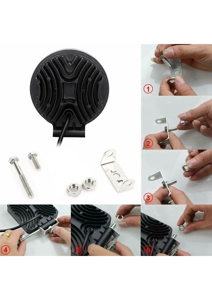 6pcs 4 Inç LED Iş Hafif Kombo Spot Taşkın Yoldan Çıkarken Kehribar Sis Lambası (Yurt Dışından)