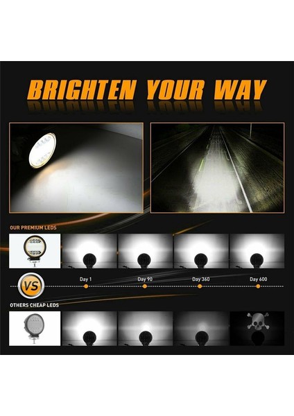 6pcs 4 Inç LED Iş Hafif Kombo Spot Taşkın Yoldan Çıkarken Kehribar Sis Lambası (Yurt Dışından) modelleri