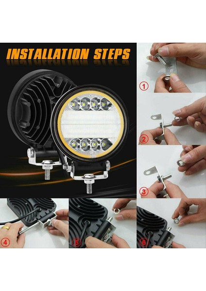 8pcs 4 Inç LED Iş Işık Kombinasyon Spotu Taşkın Yoldan Çıkarken Kehribar Sis Lambası (Yurt Dışından) fırsatları