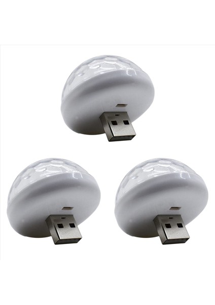 3x Çok Renkli USB LED Araba Iç Aydınlatma Lambası Atmosfer Işık Neon Lambalar Ses Sensörü Dj Işık (Yurt Dışından)