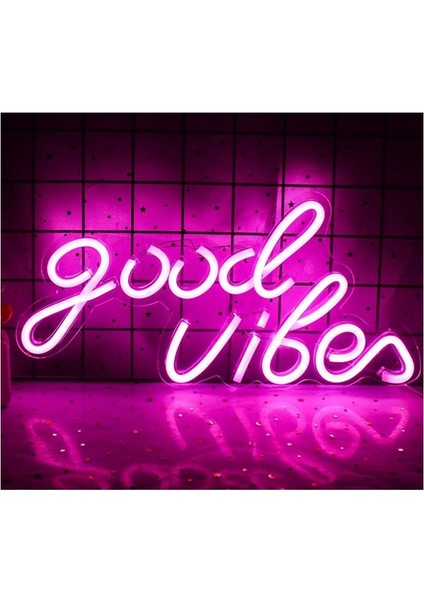Iyi Vibes Neon Sign Düğün Duvarı Asma USB LED Neon Işık Işaretleri Yatak Odası Dekorasyon Odaları Için Gece Işıkları Dekor (Yurt Dışından) modelleri