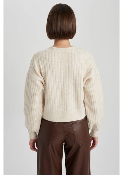 Regular Fit V Yaka Triko Hırka