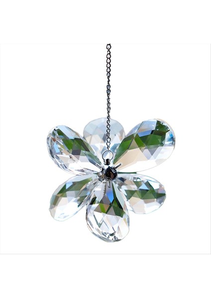 Şeffaf Suncatcher Kristal Kolye Altı Yapraklı Çiçek Kolye Prizma Kolye (Yurt Dışından)