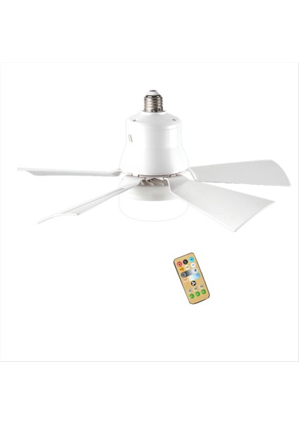 Soket Fan Işığı Uzaktan Kumanda Mesafesi 5m E27 3 Hızlı Dimmable LED Taban Voltajı 85-265V 40W Beyaz (Yurt Dışından) modelleri