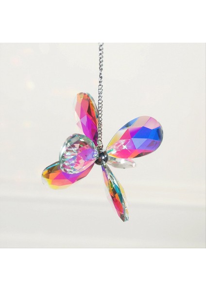Renkli Suncatcher Kristal Kolye Renkli Altı Yapraklı Çiçek Kolye Gökkuşağı Prizma Kolye (Yurt Dışından) modelleri