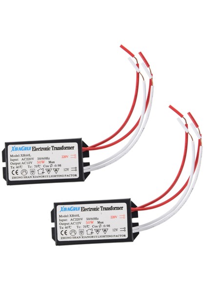 2x 200-250V-12V Halojen Işık Transformatör 50W (Yurt Dışından)