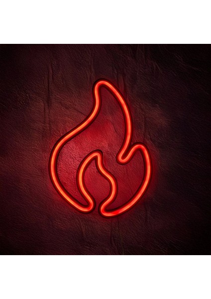 Alev 3D Baskı Neon LED Kırmızı Kırmızı