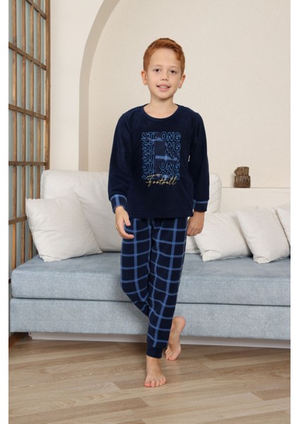 Strong Desenli Welsoft Erkek Çocuk Pijama Takımı - Lacivert fırsatları