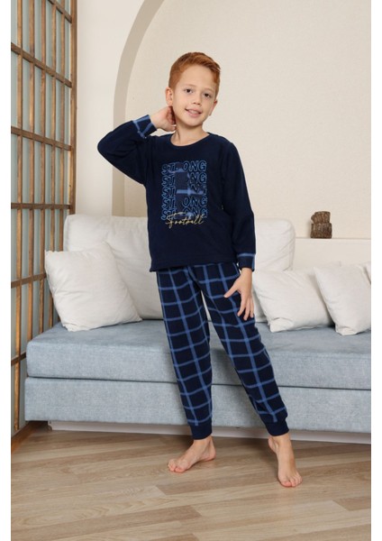 Strong Desenli Welsoft Erkek Çocuk Pijama Takımı - Lacivert indirimleri