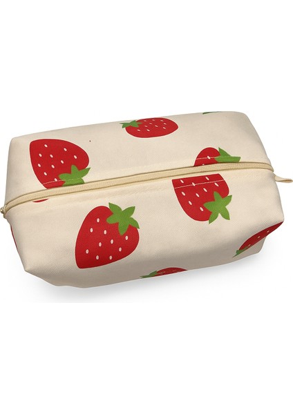 Çilek Baskılı Makyaj Çantası
