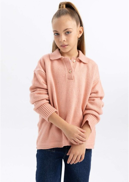 Kız Çocuk Polo Yaka Kazak A2883A823AU