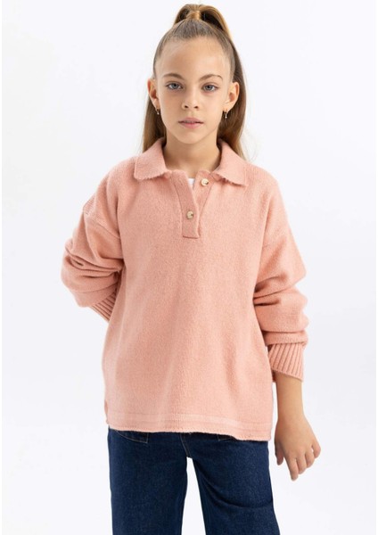 Kız Çocuk Polo Yaka Kazak A2883A823AU