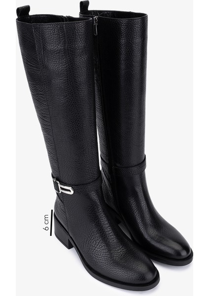 Kadın Hakiki Deri Siyah Topuklu Çizme 33 5030-1 Bn Czm SK25-26 Sıyah Tas Dr fiyatları