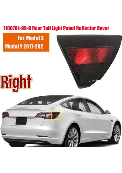 1100781-99-D Kuyruklu Panel Tesla Model 3/y 17-20 Sağ Arka Taillamp Için Kapak Kapağı 110078199 (Yurt Dışından) fiyatları