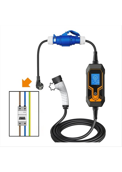 Ev Şarj Cihazı Dişi Fiş 3 Pim Adaptörü Su Geçirmez Bağlantı Wallmount Socket 32A 1faz 7kw Taşınabilir Şarj Cihazı Ab Fiş (Yurt Dışından) fiyatları
