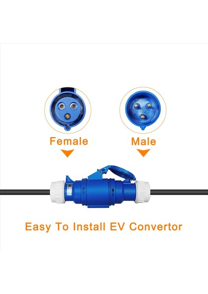 Ev Şarj Cihazı Dişi Fiş 3 Pim Adaptörü Su Geçirmez Bağlantı Wallmount Socket 32A 1faz 7kw Taşınabilir Şarj Cihazı Ab Fiş (Yurt Dışından) fırsatları