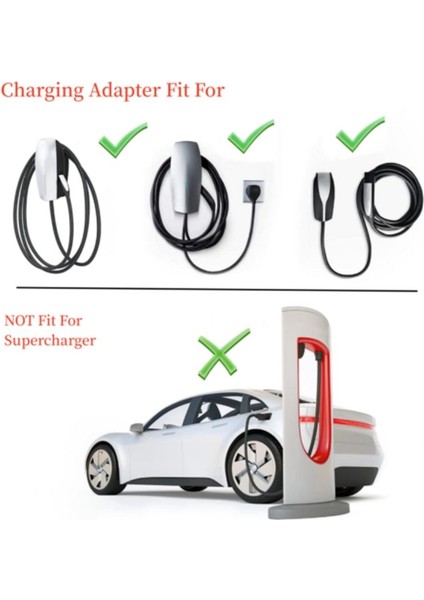 Tesla&#39 Ya J1772 Hızlı Şarj Adaptörü Elektrikli Araç Şarj Cihazı Max 60A ve 250V (Yurt Dışından) modelleri