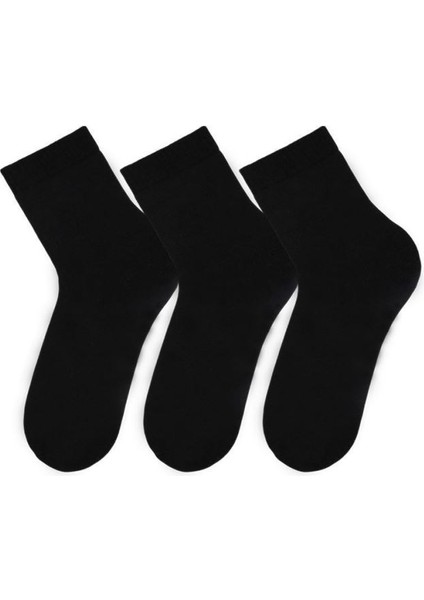 Havlu Düz Kadın 3lü Soket Siyah ONL-02705