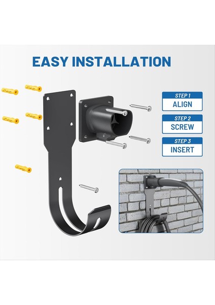 Ev Şarj Cihazı Tutucu Duvar Montajı Dock &amp J-Hook Tesla Model X/y/3/s Ev Şarj Kablosu Askı Nacs Konnektörü (Yurt Dışından) modelleri