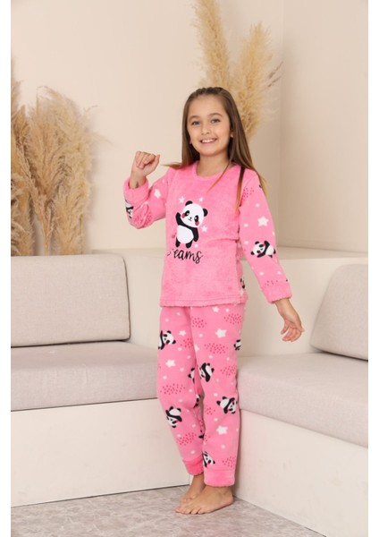 Panda Desenli Welsoft Kız Çocuk Pijama takımı-Pembe - Pembe fırsatları