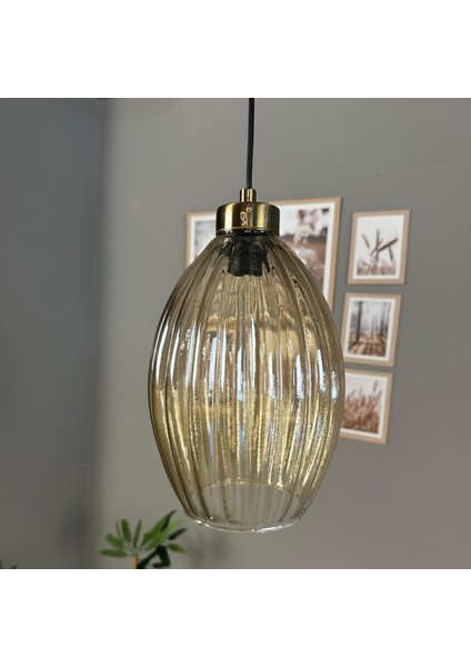 Yolza Cam Bal Rengi Tekli Avize Küçük Plafonyer Başlık Retro Sarkıt Lamba Salon Aydınlatma fırsatları