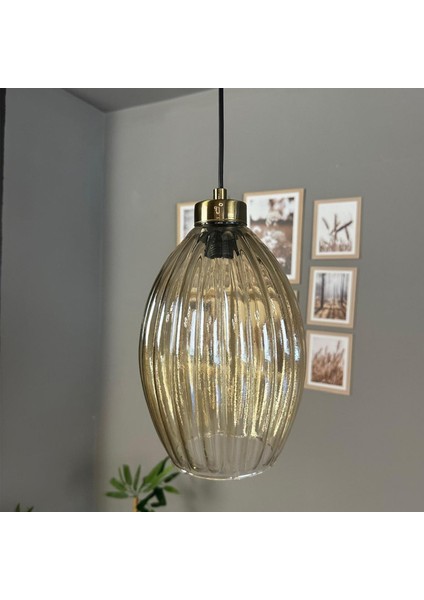 Yolza Cam Bal Rengi Tekli Avize Küçük Plafonyer Başlık Retro Sarkıt Lamba Salon Aydınlatma indirimleri