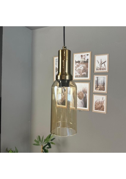 Windy Cam Bal Rengi Tekli Avize Eskitme Fener Başlık Retro Sarkıt Lamba Salon Aydınlatma fırsatları