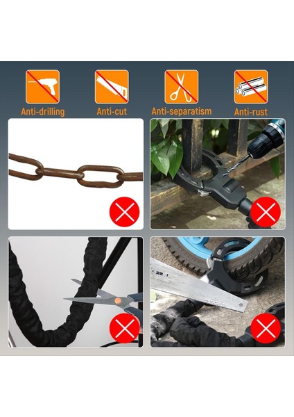 Scooter Torbası ile Elektrikli Scooter Kilidi-Hırsızlık Önleyici Zincir Kilidi E-Scooterlar Için Hava Koşullarına Dayanıklı Güvenlik E-Bisikletler (Yurt Dışından) indirimleri