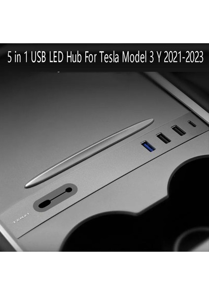 Tesla Model 3 Y 2020-2023 Hızlı Şarj Cihazı Istasyonu 5 In 1 USB LED Hub Merkez Konsolu Sensörü (Yurt Dışından) indirimleri