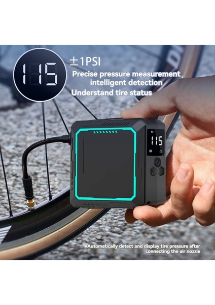 Mini Elektrikli Bisiklet Hava Pompası 150PSI Güçlü Hava Kompresörü Basınç Ekranı Motosik Bisiklet Lastik Şişiricisi Siyah Turuncu (Yurt Dışından) indirimleri