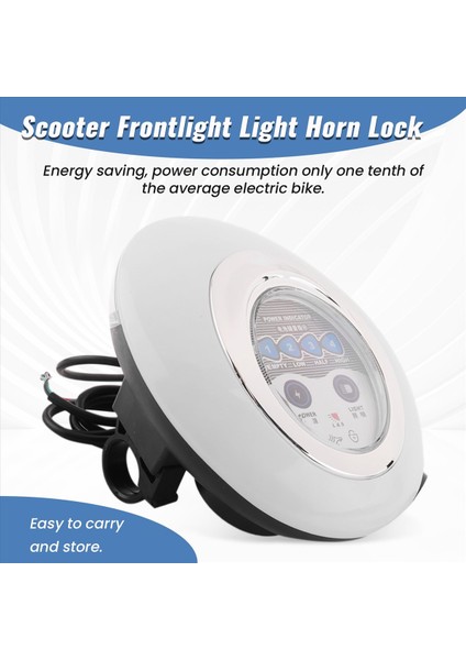 3 In1 LED Far Elektrikli Bisiklet Scooter Frontlight Işık Korsolu Kilit Gösterimi Panel Korna Enstrüman Far (Yurt Dışından) fırsatları