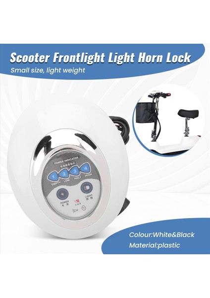 3 In1 LED Far Elektrikli Bisiklet Scooter Frontlight Işık Korsolu Kilit Gösterimi Panel Korna Enstrüman Far (Yurt Dışından) indirimleri