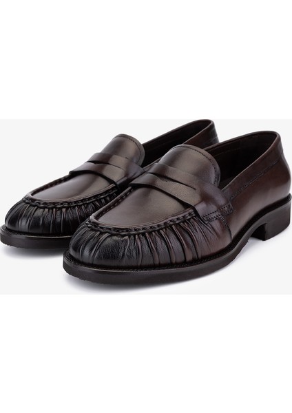 Kadın Hakiki Deri Kahverengi Loafer Ayakkabı 987 Z146 Bn Ayk SK25-26 Kahve Derı indirimleri